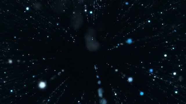 Aimless Digital Particles Dissolve Poetic Visualization of Entropy in a Minimal Dark Void
