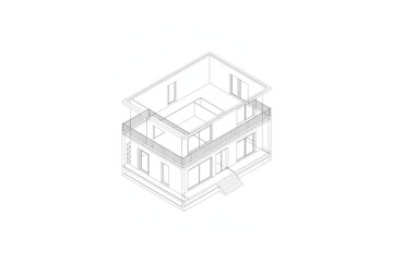 Minimalist White House 3D Architectural Model