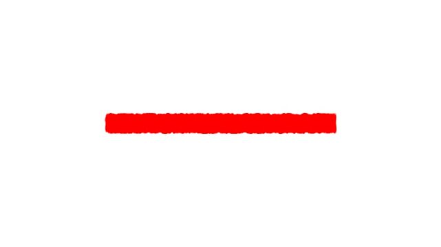 Minimalist hand-drawn red horizontal line animation on white background, perfect for underlining text, highlighting key information, and adding organic accents to videos.
