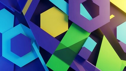 Vibrant colorful geometric shapes background.