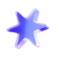 Obraz premium 3D Glass star icon, representing excellence success and premium quality award concept. Transparent liquid Glass design icon, trending glass icon for graphic design, 3d illustration.