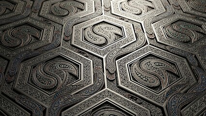 Intricate Hexagonal Pattern with Celtic Design.