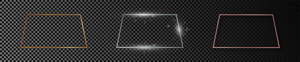 Set of three tetragon shape frames