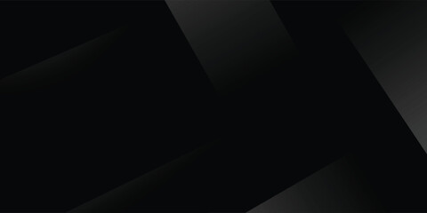 Obraz premium Modern black white abstract background. Minimal. Gradient. Dark grey banner with geometric shapes, lines, stripes, triangles. Design. Futuristic. Cut paper or metal effect. Origami, mosaic, geometry.