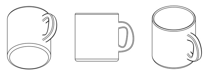 mug outline vector silhouette