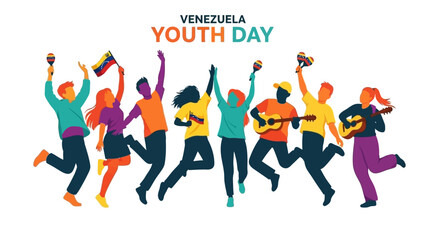 Venezuela Youth Day Celebration with Music and Flags