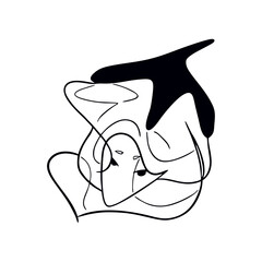 The face is abstract