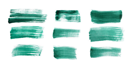 paintbrush green, hand drawn brush stroke, set of brushstroke.