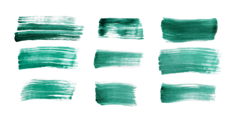 paintbrush green, hand drawn brush stroke, set of brushstroke.