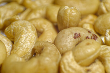 Roasted Cashew Nuts Macro Background