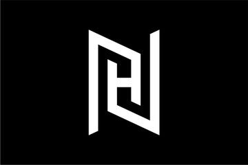 NH Geometric Letter Logo Design