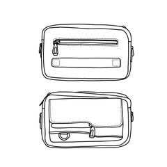 Two Stylish Messenger Bags with Zipper and Flap Details.