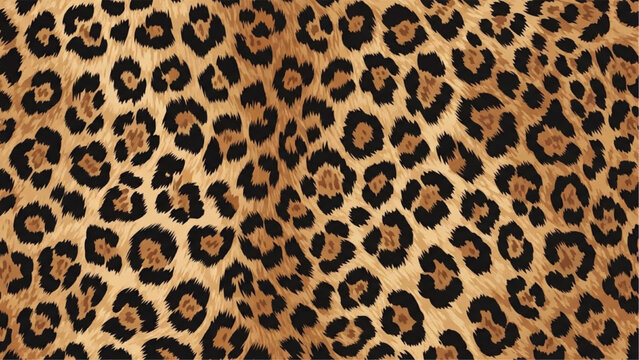 Leopard Skin Pattern Seamless Background, Wild Cheetah Fur Print Texture Vector for Fashion and Decor Design