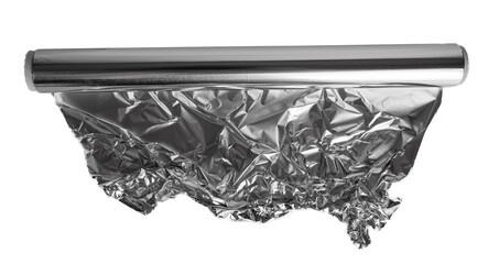 Aluminium Foil Roll, Aluminum Paper Isolated, Silver Cooking Foil, Light Metal Sheet