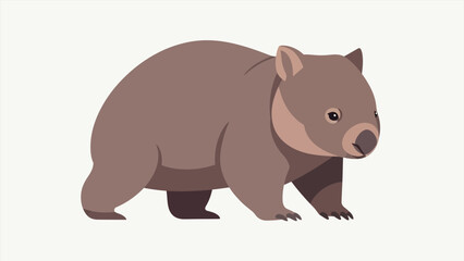 Obraz premium Cute illustrated wombat, a friendly representation of unique Australian marsupial wildlife