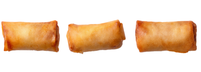 Delicious spring rolls on transparent background food photography studio