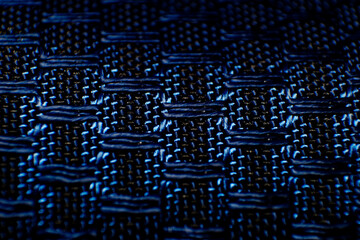 Extreme Macro of Blue and Black Synthetic Weave