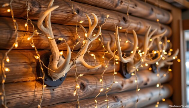 Copper string lights draped ov