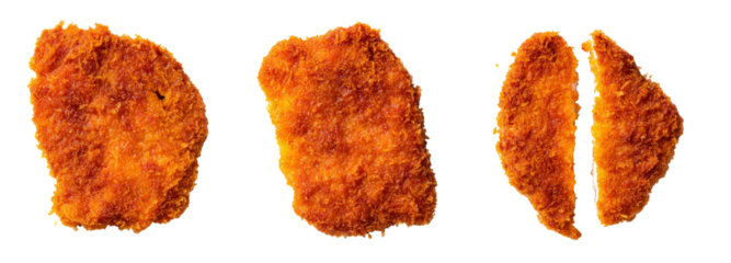 Fried chicken nuggets kitchen food photography transparent background close-up