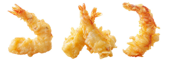 Delicious tempura shrimp kitchen food photography studio transparent background
