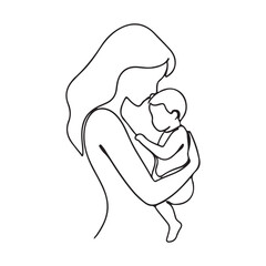mother and baby vector for Mother's Day