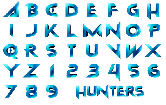 Hunters chrome 3D alphabet