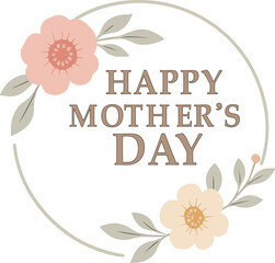 greeting card with flowers for happy Mother's Day