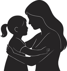 mother and baby shilhoitee vector for mother's day