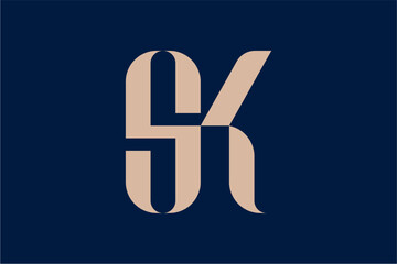 SK Letter Geometric Elegant Logo