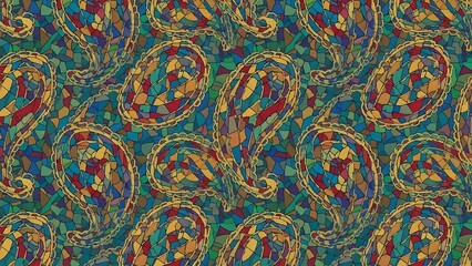 Vibrant Abstract Pattern with Swirling Shapes.
