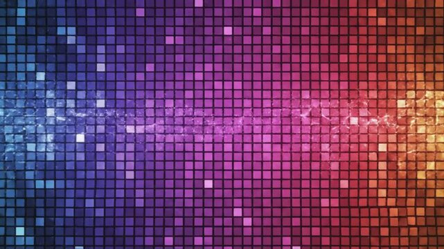 Vibrant pixelated mosaic background with colorful gradient effect