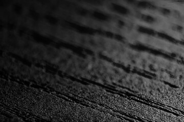 Carbonized Black Wood Surface Macro
