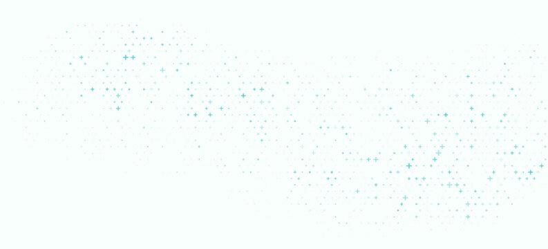 Medical healthcare seamless background. Green blue cross pattern. Repeating plus symbol wallpaper. Vector hospital pattern. Tech backdrop for presentation, banner, booklet, brochure, leaflet, poster