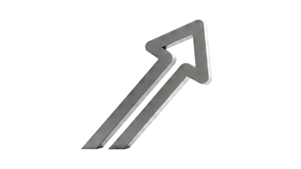 3D Black Arrow Pointing Upward