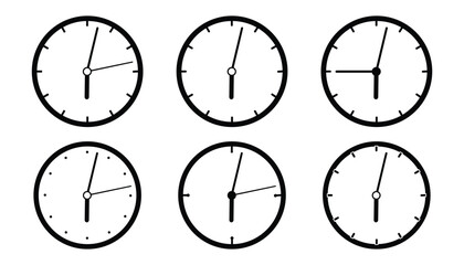 &ldquo;Vector Clock Icons Set &ndash; Analog & Digital Time Symbols, Thin Line & Flat Design for Time Management and Scheduling&rdquo;