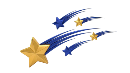 Golden and Blue Shooting Stars