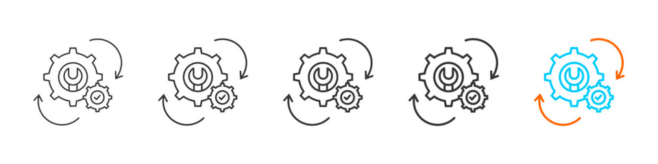 maintenance  icon set multiple style collection	
