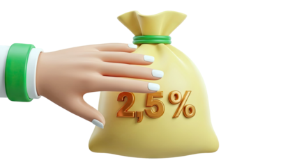 Hand Holding Bag with 2.5% Interest Rate