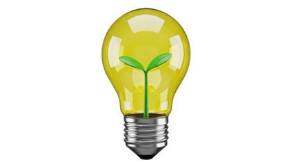 Lightbulb with Growing Plant