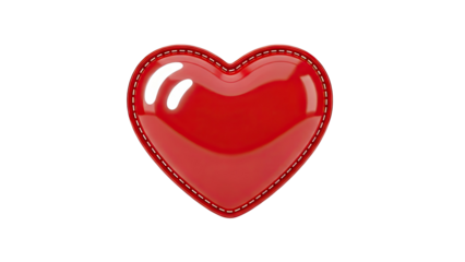 Red Heart with White Stitching