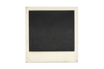 Blank instant print frame on transparent background, vintage memory mockup for retro photo nostalgia