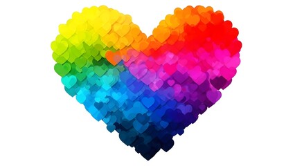 Rainbow heart with watercolor effect