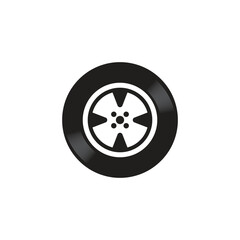 simple car wheel and tire vector design