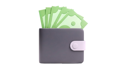 Wallet with green banknotes