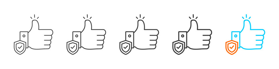 Obraz premium reliability icon set multiple style collection 