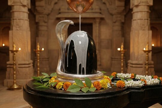 Ujjain Mahakaleshwar Shivling Milk Abhishek &ndash; Powerful Shiva Worship Scene
