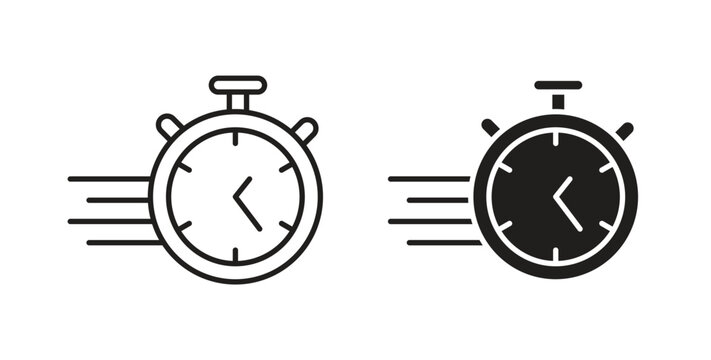 Time fast icon in simple flat trend modern graphic design abstract logotype element