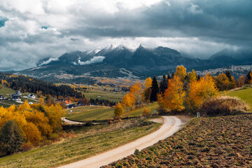 Polish Tatra Mountains seen from Czarna Gora viewpoint