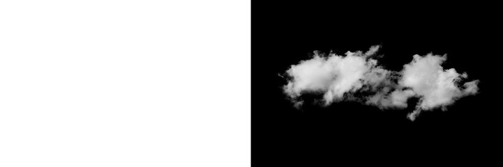 Separated white cloud patches isolated on transparent background, loose floating sky vapor segments arranged for atmospheric composite design PNG