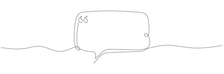 A speech bubble icon, a single line vector icon. Editable line.